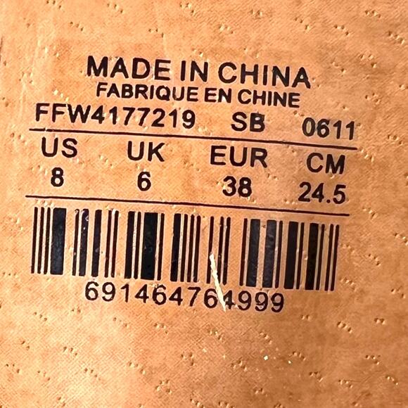 FOSSIL Tall Leather Buckle Boots 3.5" Heel Style FFW4177129 in Tan W's Size 8 - Picture 15 of 16